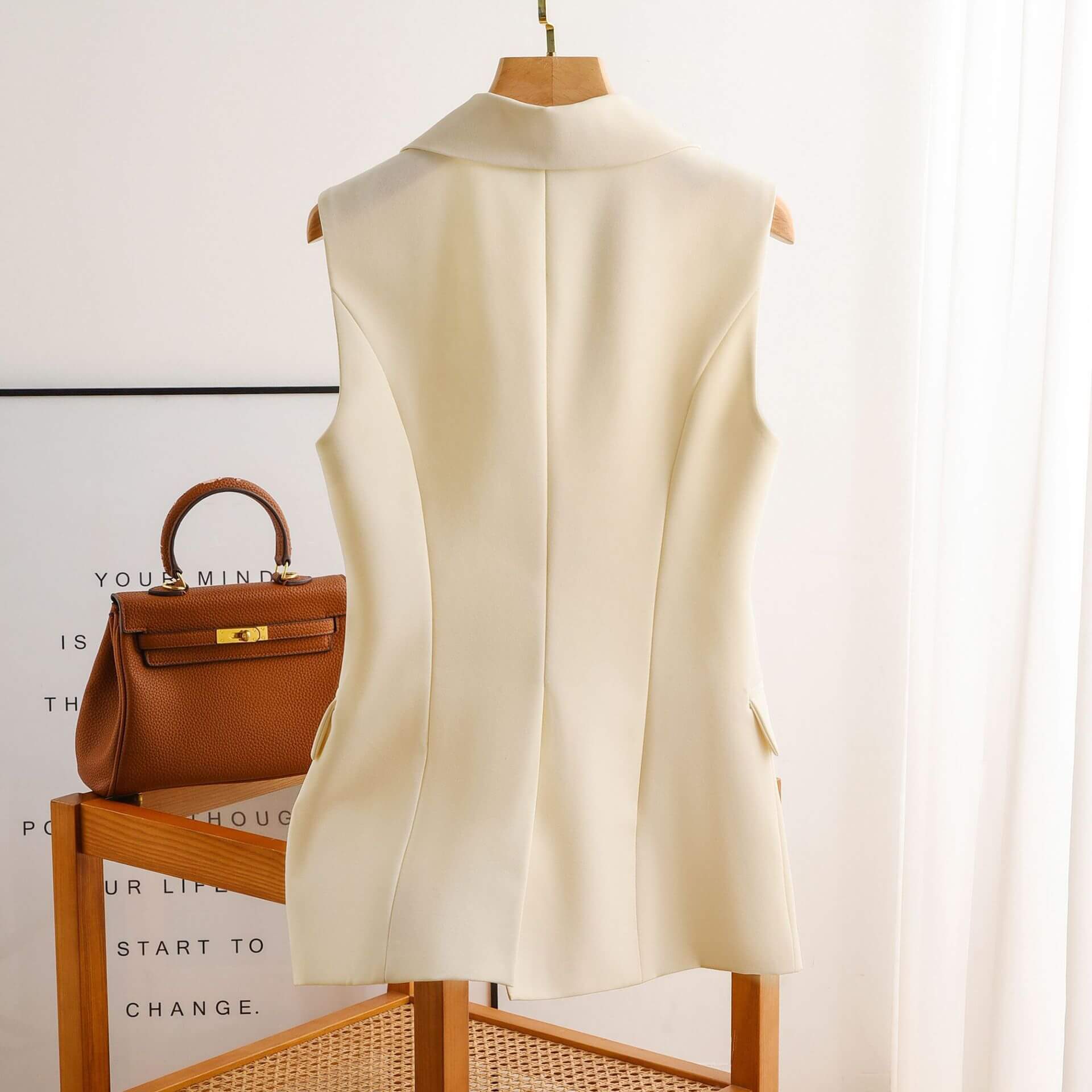 Black Women's Tailored Suit Vest | Women's Sleeveless Suit Vest