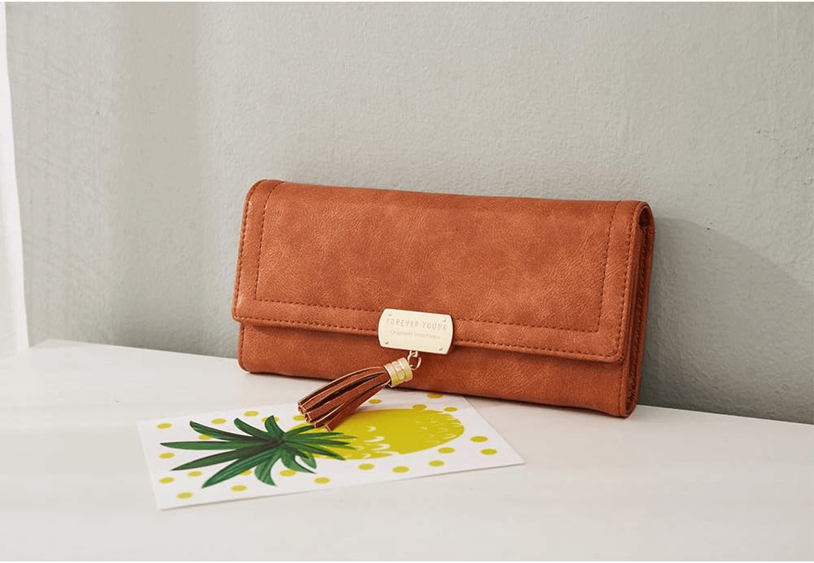 Brown Leather Wallet For Women | Multi Card Organizer Wallet