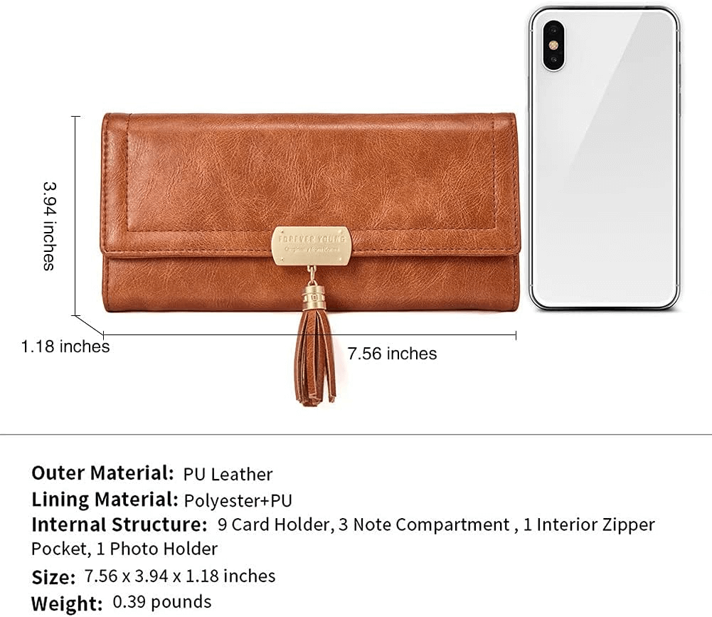 Brown Leather Wallet For Women | Multi Card Organizer Wallet