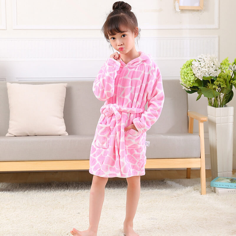 Children’s Flannel Bathrobe | Kids Thick Flannel Bathrobe With Hood
