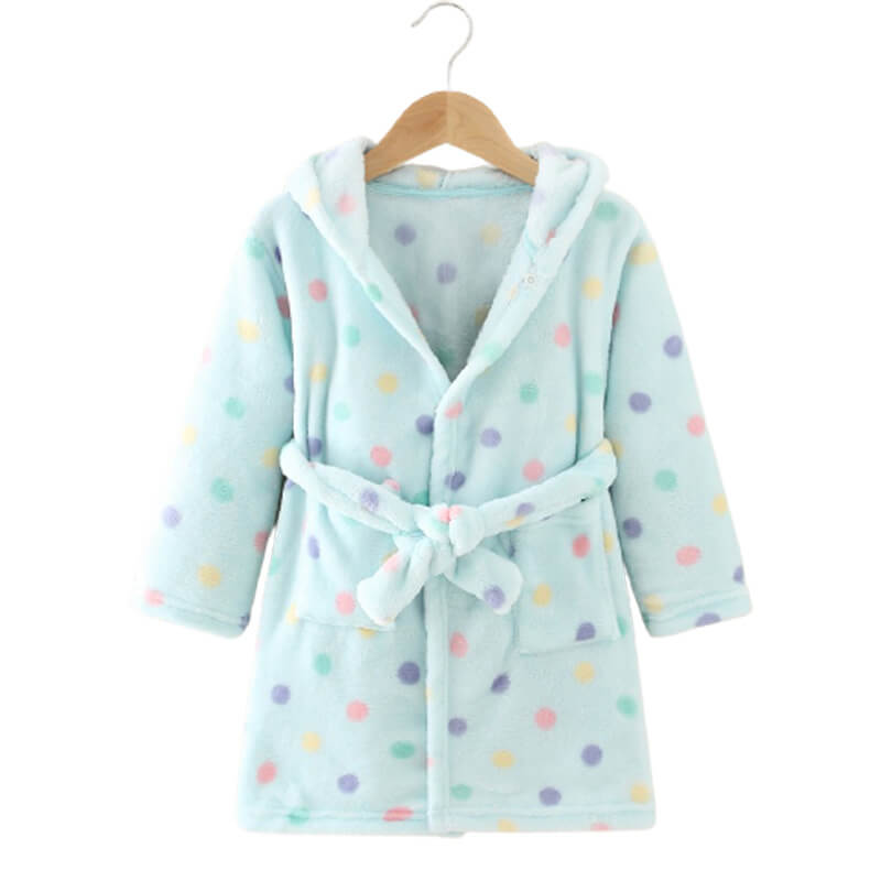 Children’s Flannel Bathrobe | Kids Thick Flannel Bathrobe With Hood