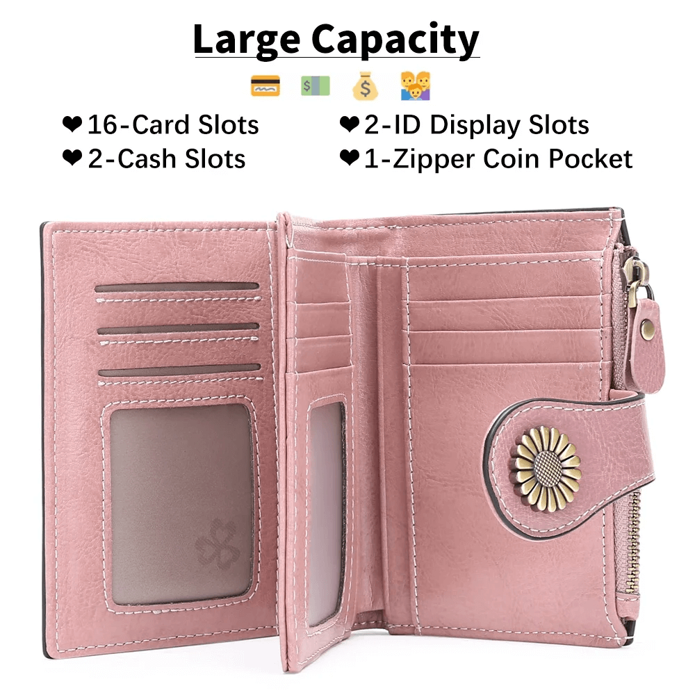 Compact Bifold Card Holder For Women Best Leather Wallet For Women