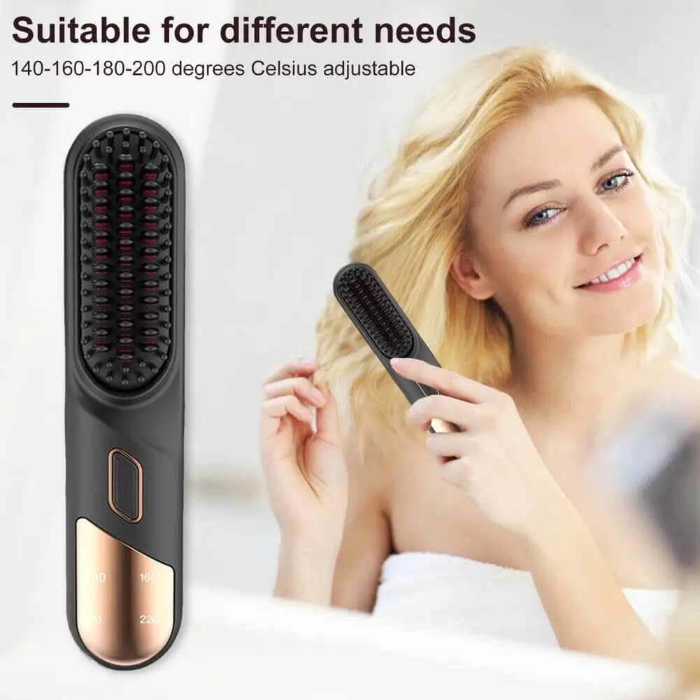 Cordless Hair Straightener brush | Fast Heating Hair Straightener