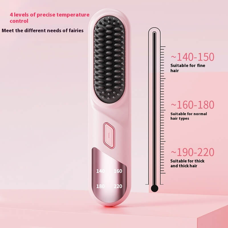 Cordless Hair Straightener brush | Fast Heating Hair Straightener