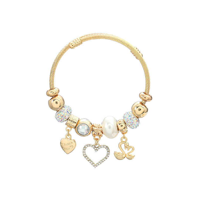Couple Bracelet Set With Heart Pendant | Couples Bracelet Heart