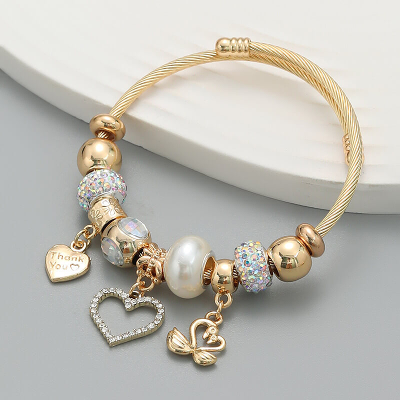 Couple Bracelet Set With Heart Pendant | Couples Bracelet Heart