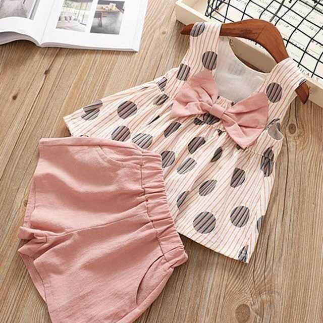 Cute Baby Girl Bow Outfit For Summer | Fashion Bow Kids Outfit