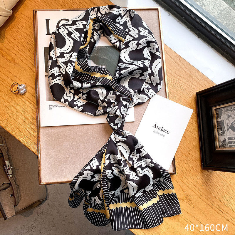 Decorative Winter Scarf With Flowers | Warm Floral Fashion Scarf