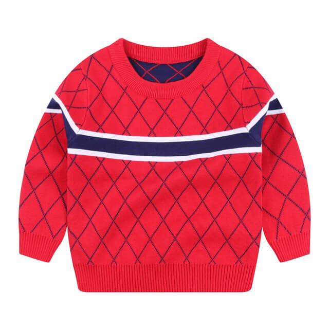 Diamond Pattern Boys Jumper | Cotton Diamond Stitch Sweater Boy
