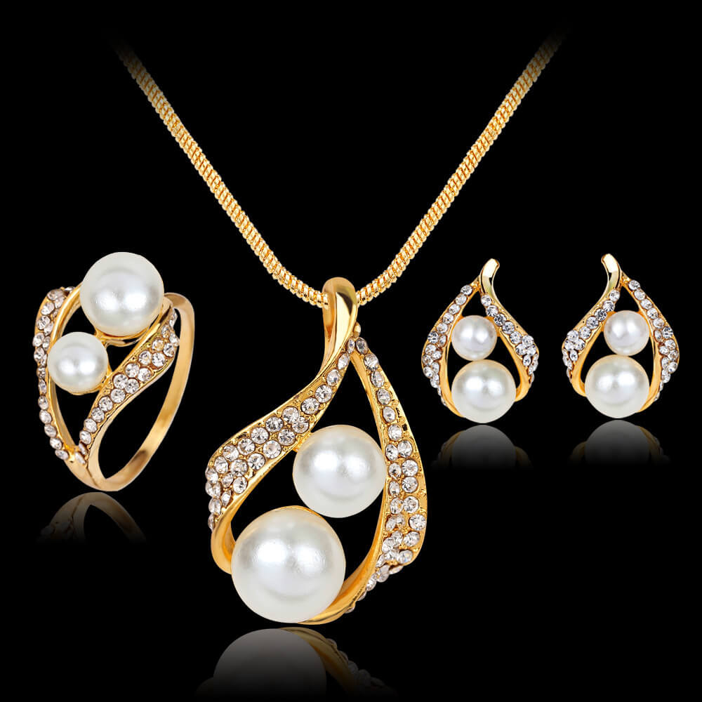Elegant Matching Jewelry Set | Earrings Necklace Ring Set