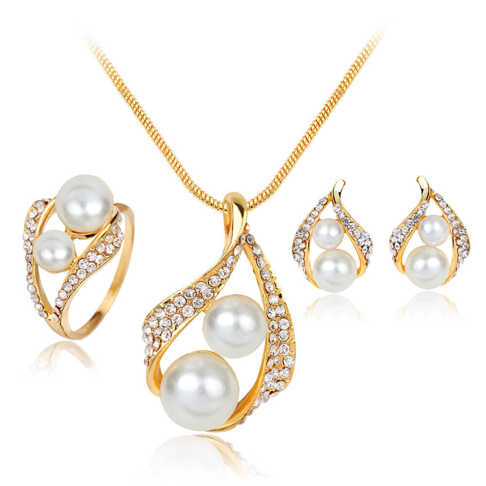 Elegant Matching Jewelry Set | Earrings Necklace Ring Set