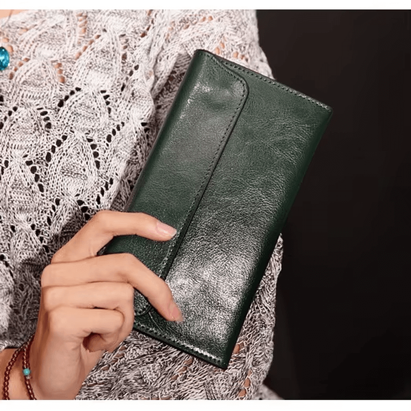 Genuine Cowhide Wallet For Women Cowhide Clutch Wallet Ladies
