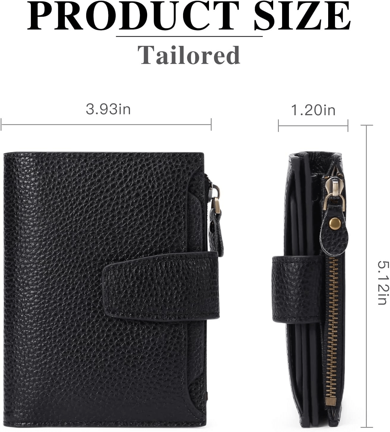 Genuine Leather RFID Wallet Women | Small Zip Around Leather Wallet