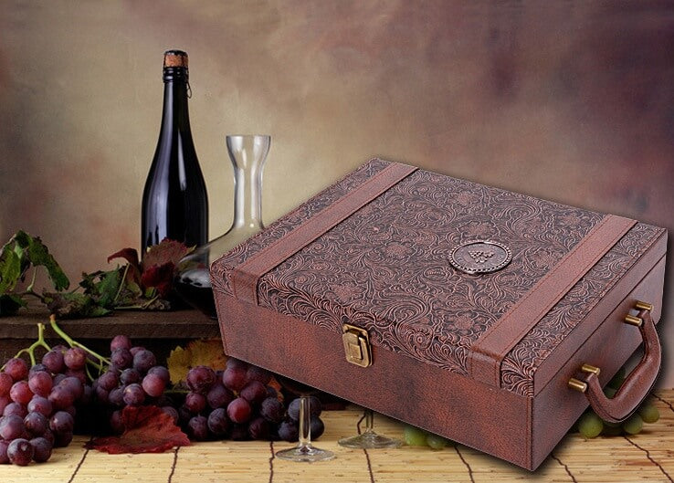 Handmade Leather Wine Box For Gifting | Handmade Wine Carrier Box