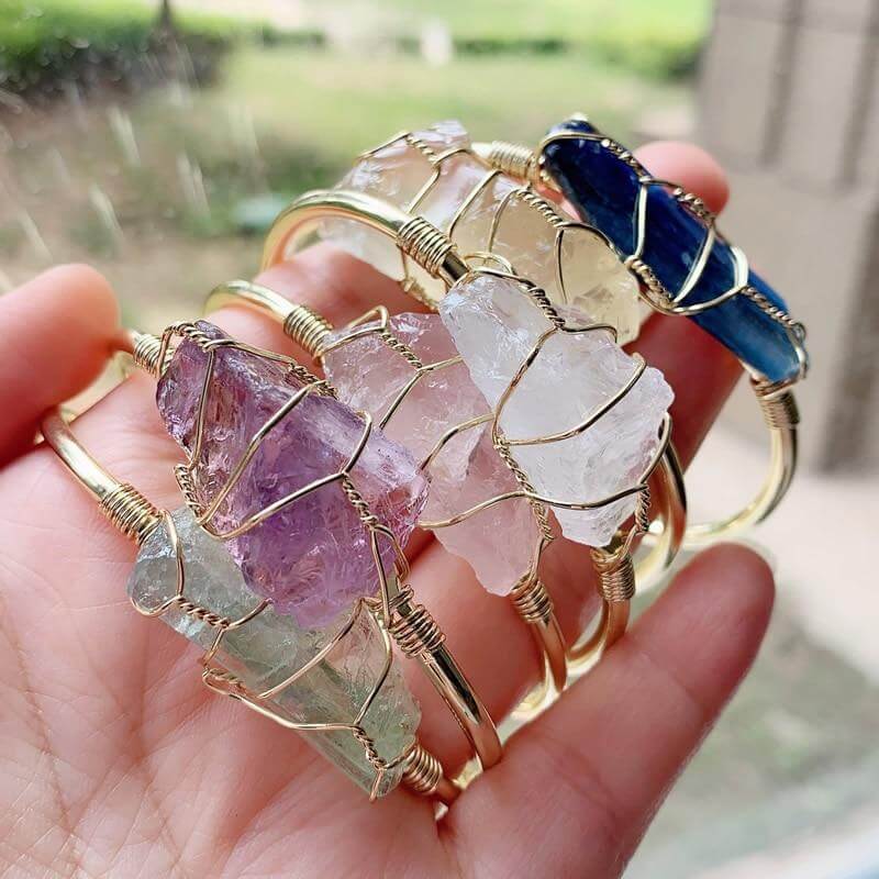 Handmade Natural Crystal Wrist Jewelry | Unique Natural Stone Bracelets