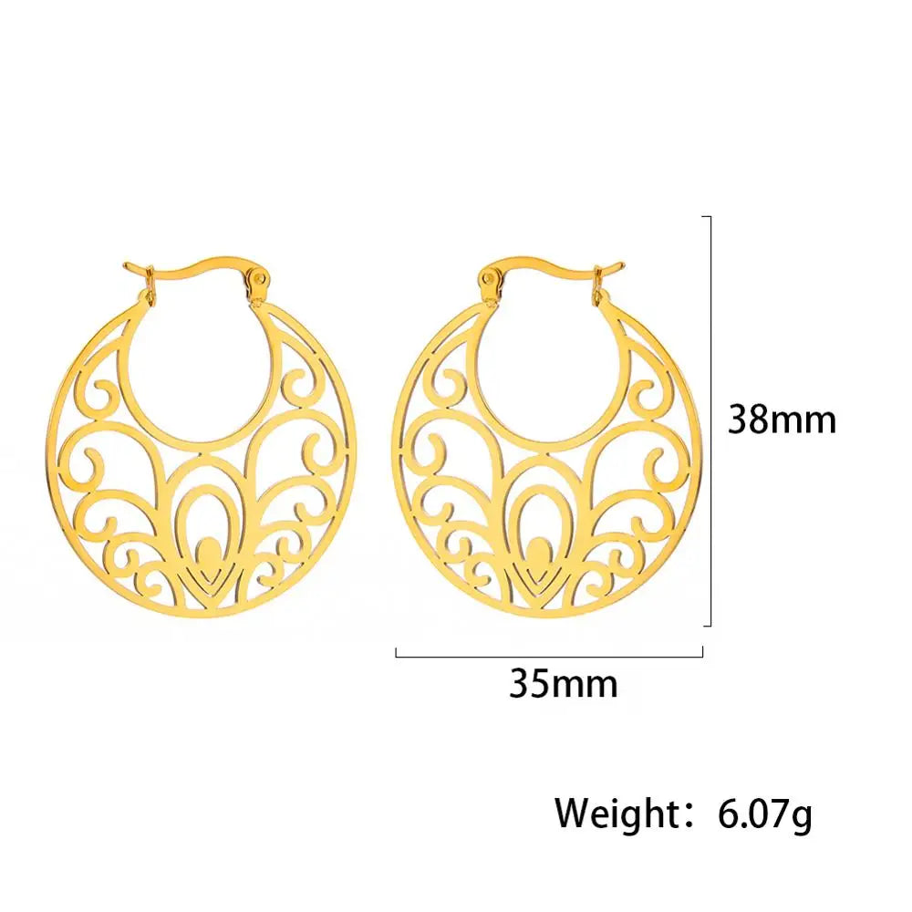 Teamer Filigree Witch Knot Hoop Drop Earrings Stainless Steel Vintage Irish Celtics Knot Dangle Earrings for Women Wicca Jewelry