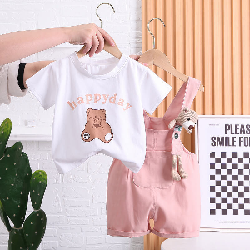 Kids Cotton T-shirt Shorts Set | Summer Casual Wear For Baby