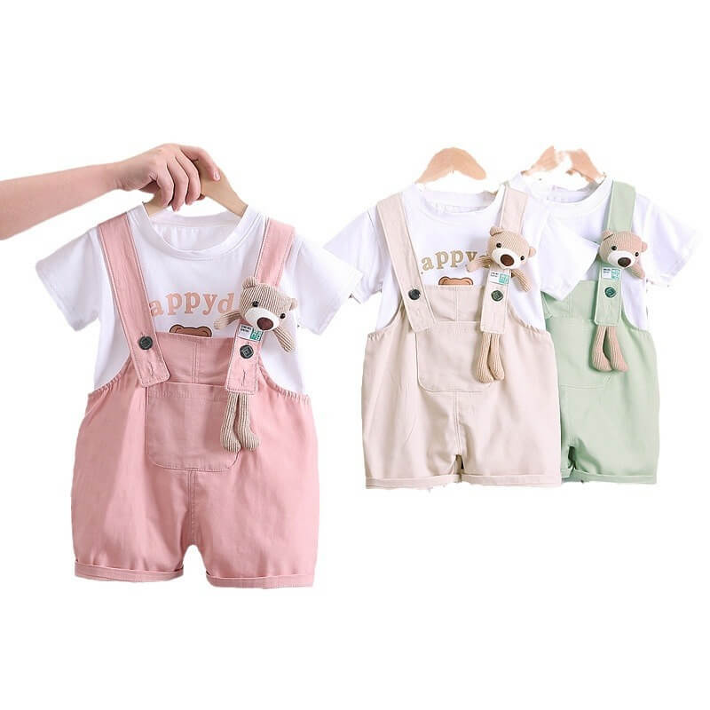 Kids Cotton T-shirt Shorts Set | Summer Casual Wear For Baby