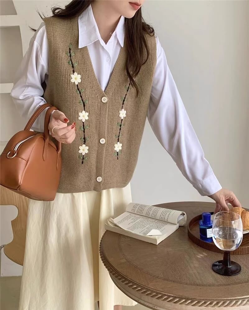 Knitted Vest For Outerwear Top | Sleeveless Cardigan For Layering