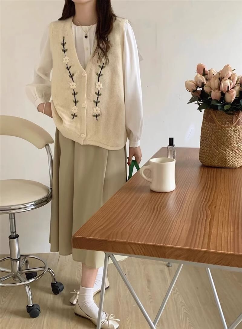 Knitted Vest For Outerwear Top | Sleeveless Cardigan For Layering