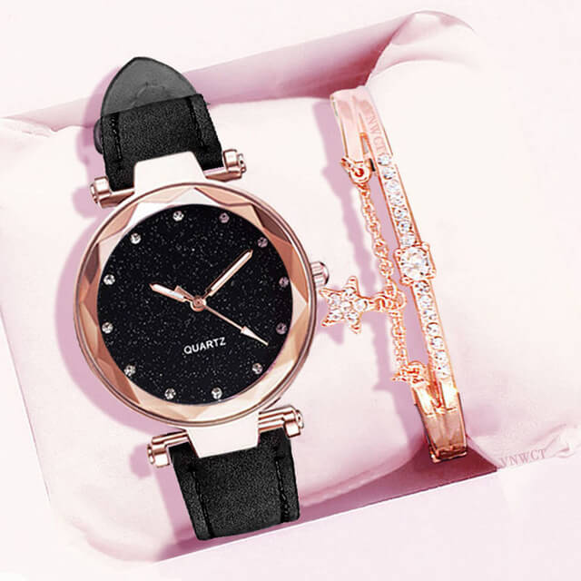 Ladies Electronic Watch With Matching Bracelet | Female Gift Box Set