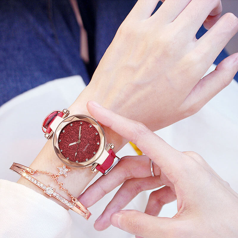 Ladies Electronic Watch With Matching Bracelet | Female Gift Box Set