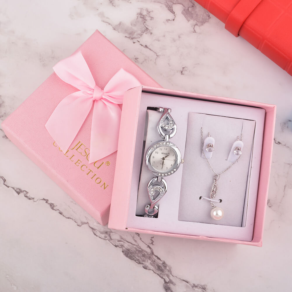 Ladies Gift Set Watch Necklace Earrings | Ladies Watch Gift Box Set