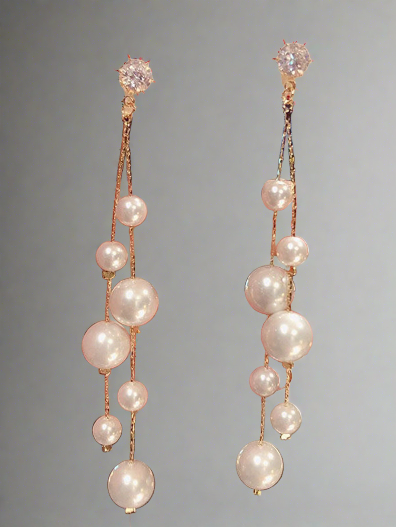 Long Beaded Tassel Dangle Earrings