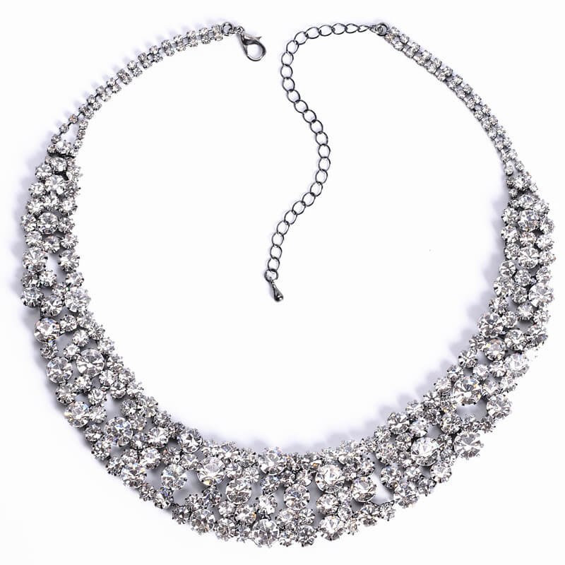 Luxury Rhinestone Statement Necklace | Designer Rhinestone Necklace