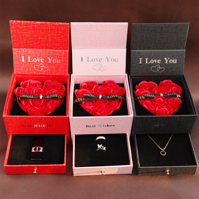 Luxury Rose Gift Box For Jewelry | Decorative Rose Gift Packaging Box