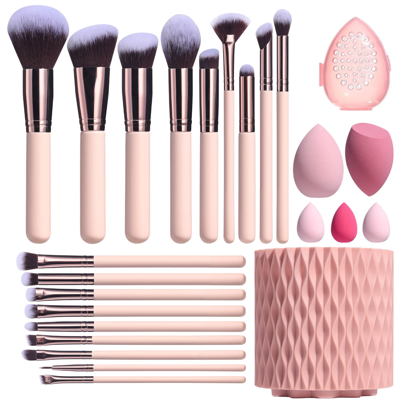 Makeup Brushes With Rotating Stand Organizer | 18Pcs Makeup Brush Set