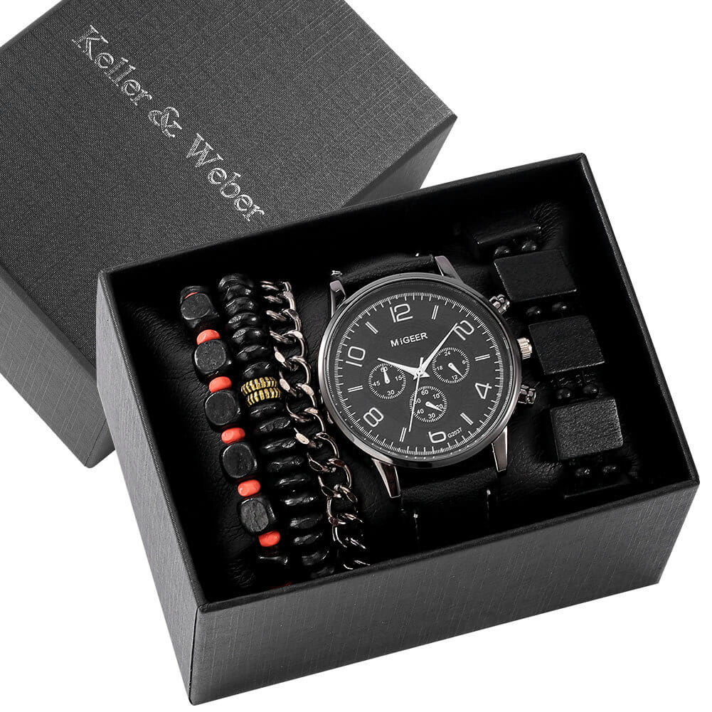 Men Quartz Watch With Bracelet Gift Box Design | Quartz Watch Gift
