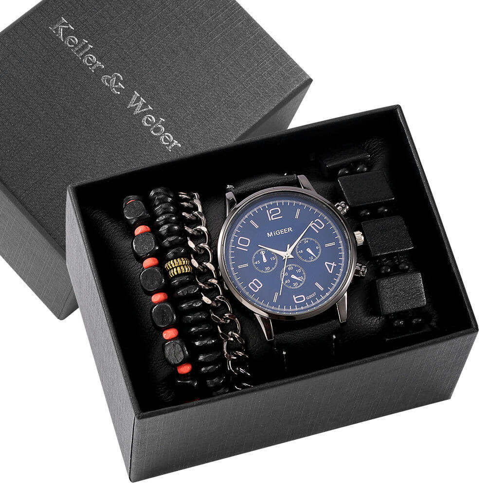 Men Quartz Watch With Bracelet Gift Box Design | Quartz Watch Gift