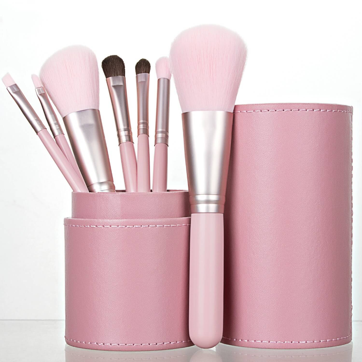 Mini Makeup Brush Set 7 Pieces | Affordable Portable Makeup Brush Kit