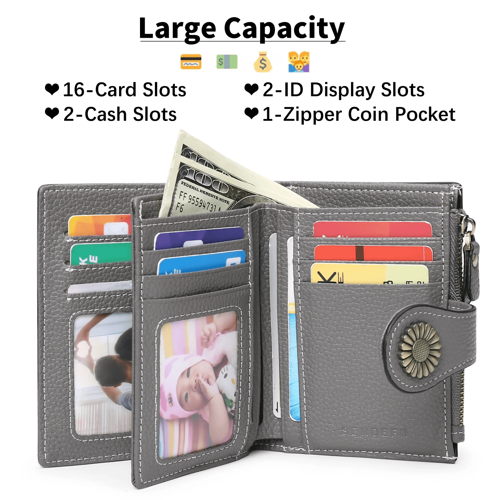 Minimalist Wallet For Women With ID Window Women’s Purse Wallet
