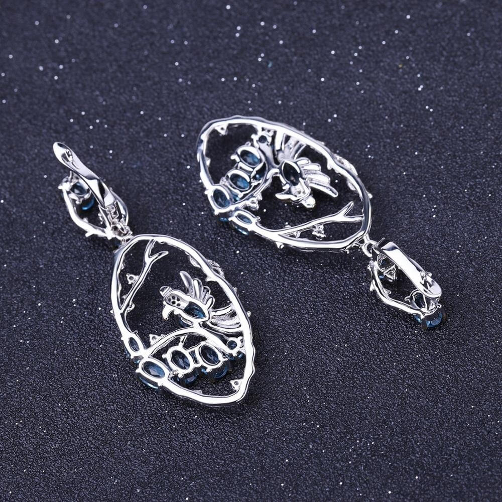 Natural Blue Topaz Earrings For Women | Luxury Blue Topaz Earrings