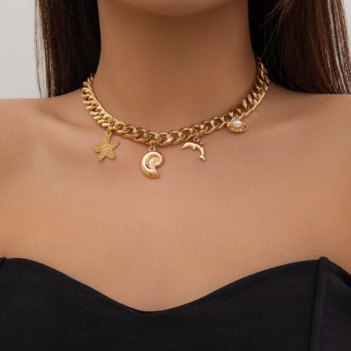 Ocean Lover Necklace And Bracelet Conch Pendant Necklace