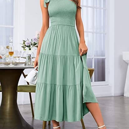 One Shoulder Long Dress with Slit Pleated A Line Summer Summer Dress