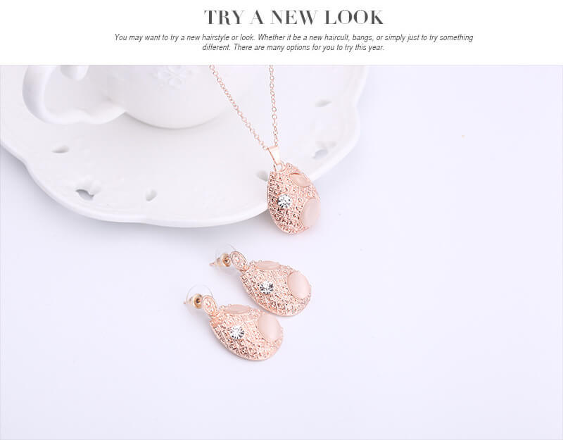 Oval Opal Necklace With Matching Earrings For Women | Opal Jewelry Set