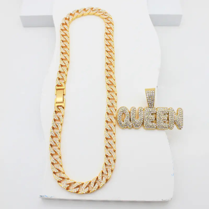 QUEEN Ladies Hip Hop Cuban Chain