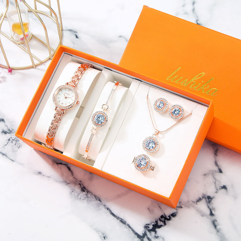 Quartz Watch Jewelry Set For Women | Ladies Watch Gift Set