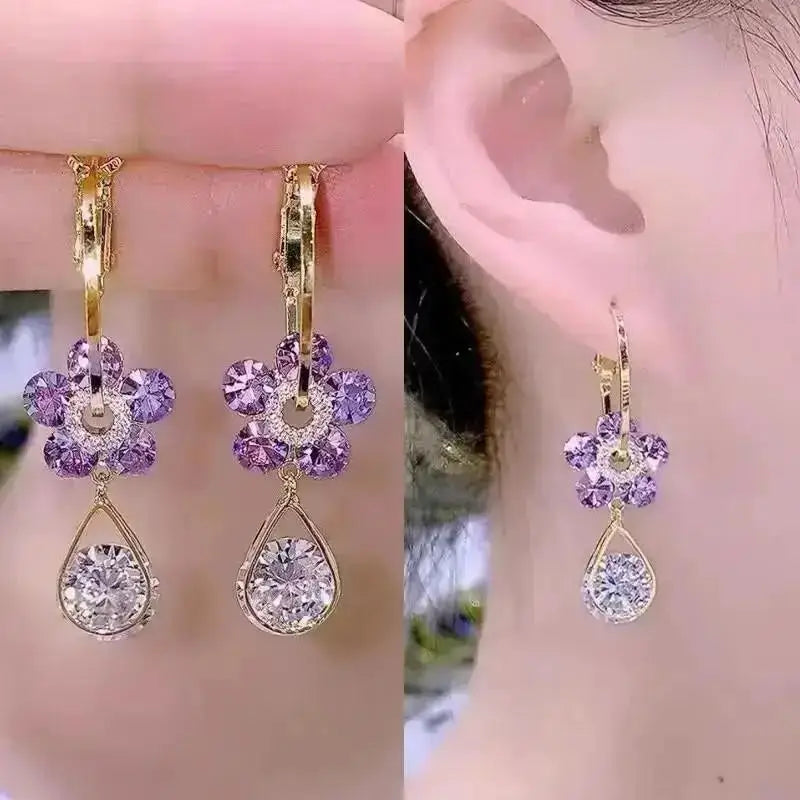 925 Silver Needle Korean Fashion Square Pearl Drop Earrings For Women Jewelry 2024 Trending New Women's Vintage Zircon Earrings