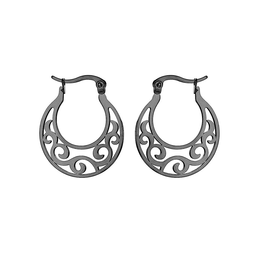 Teamer Filigree Witch Knot Hoop Drop Earrings Stainless Steel Vintage Irish Celtics Knot Dangle Earrings for Women Wicca Jewelry