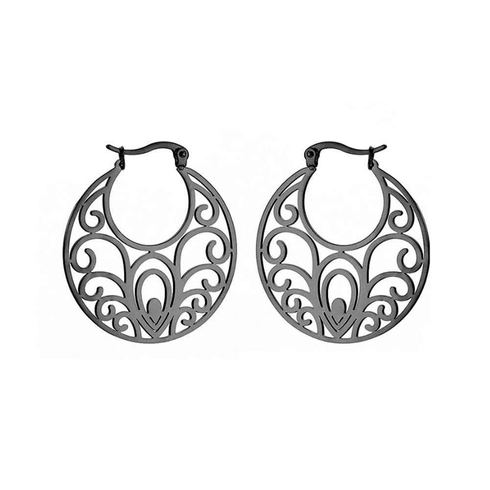 Teamer Filigree Witch Knot Hoop Drop Earrings Stainless Steel Vintage Irish Celtics Knot Dangle Earrings for Women Wicca Jewelry