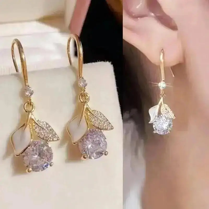 925 Silver Needle Korean Fashion Square Pearl Drop Earrings For Women Jewelry 2024 Trending New Women's Vintage Zircon Earrings