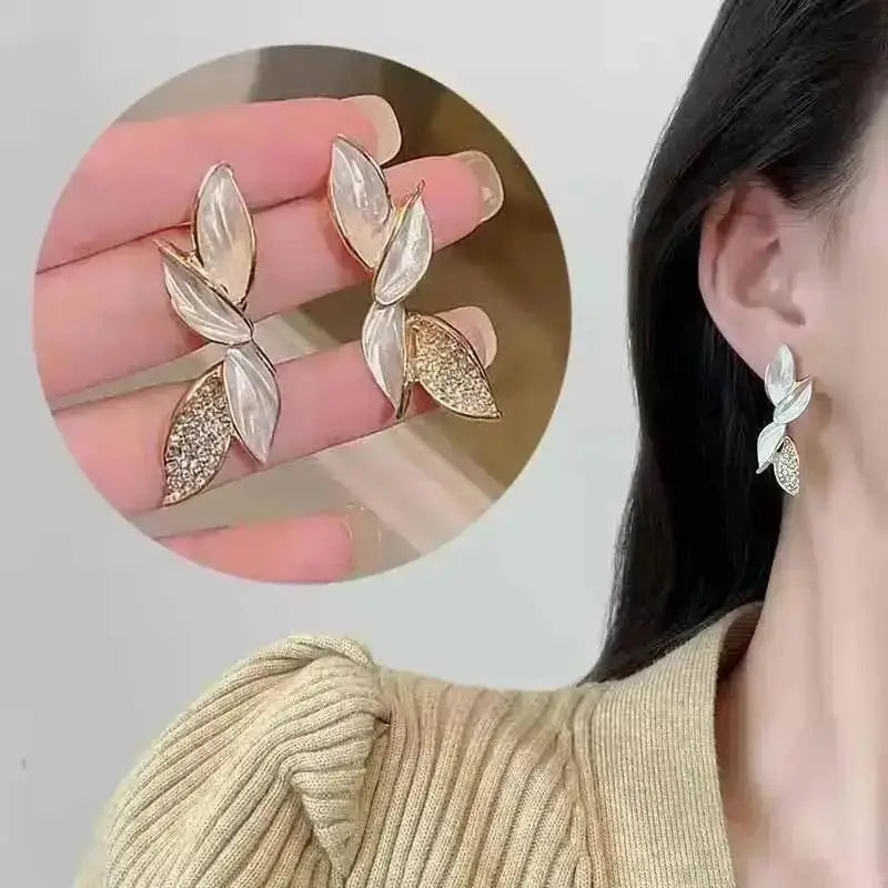925 Silver Needle Korean Fashion Square Pearl Drop Earrings For Women Jewelry 2024 Trending New Women's Vintage Zircon Earrings