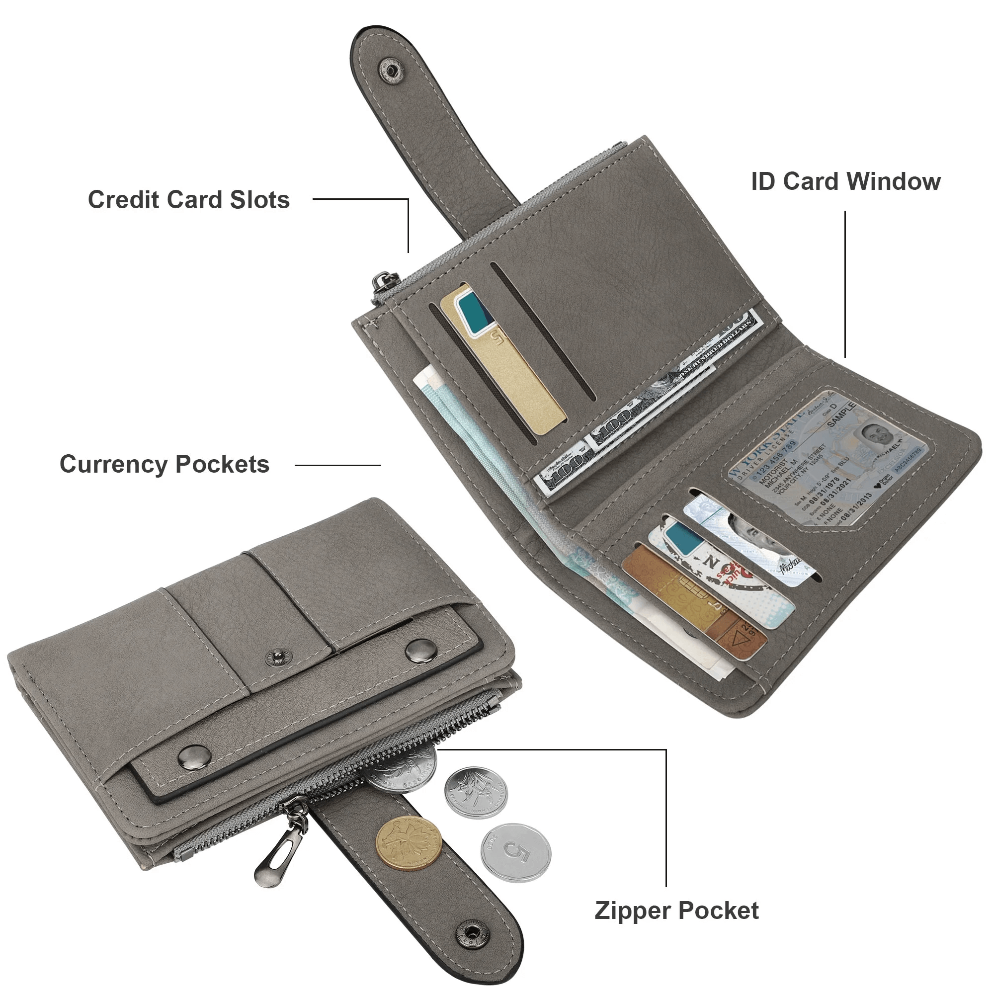Small Genuine Leather Wallet For Women | Bifold Leather Wallet Small