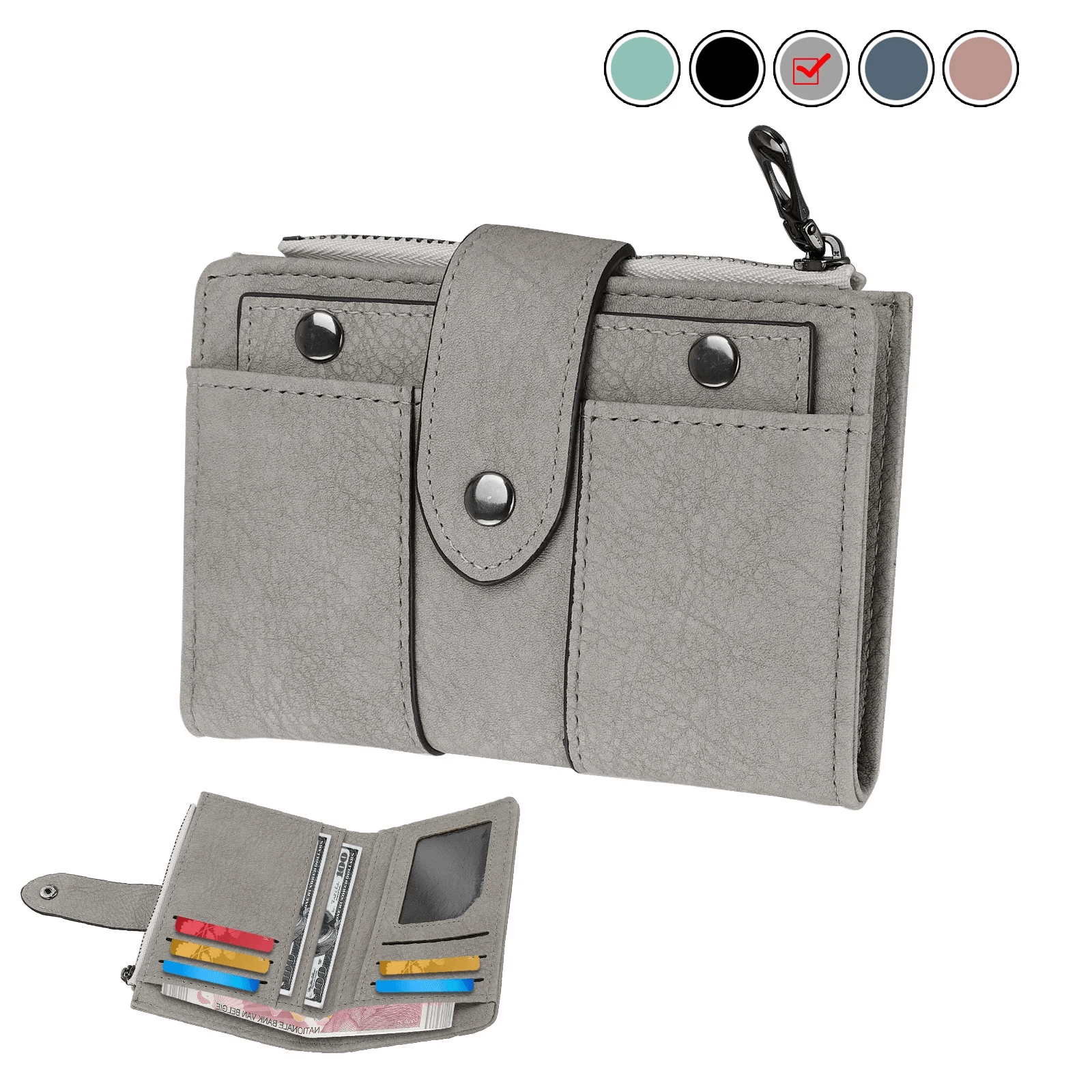 Small Genuine Leather Wallet For Women | Bifold Leather Wallet Small