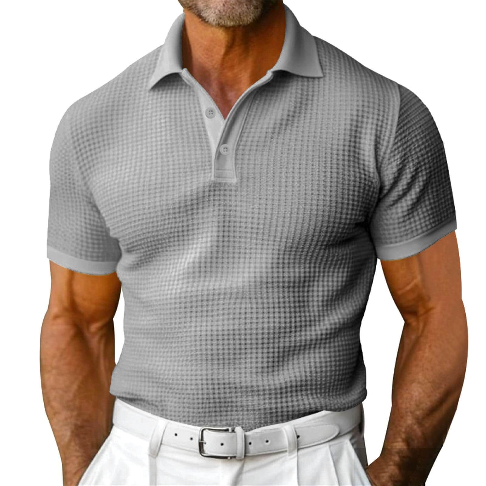 Soft Cotton Waffle Polo Shirt Men | Stylish Summer Polo Shirt For Men