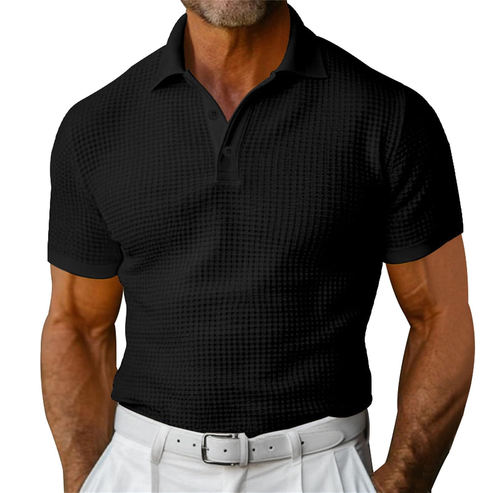 Soft Cotton Waffle Polo Shirt Men | Stylish Summer Polo Shirt For Men